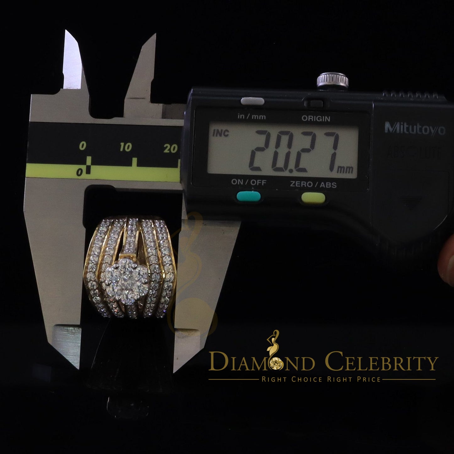 DiamondCelebritees Women's 6.00ct. Cubic Zirconia 925 Yellow Sterling Silver Floral Ring Size 8.5