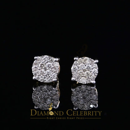 DiamondCelebritees 0.50CT Real Diamond 10K Real Yellow Gold Men's/Women's Stud Round Earring