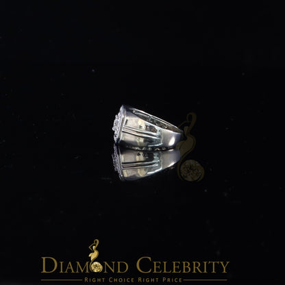 DiamondCelebritees Men's 925 Sterling White Silver Octagon 1.50ct Cubic Zirconia Ring Size 12