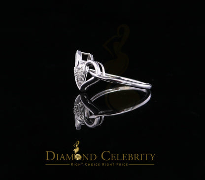 DiamondCelebritees Real Diamond 0.05ct 925 Sterling White Silver Heart Engagement Womens Ring SZ 7