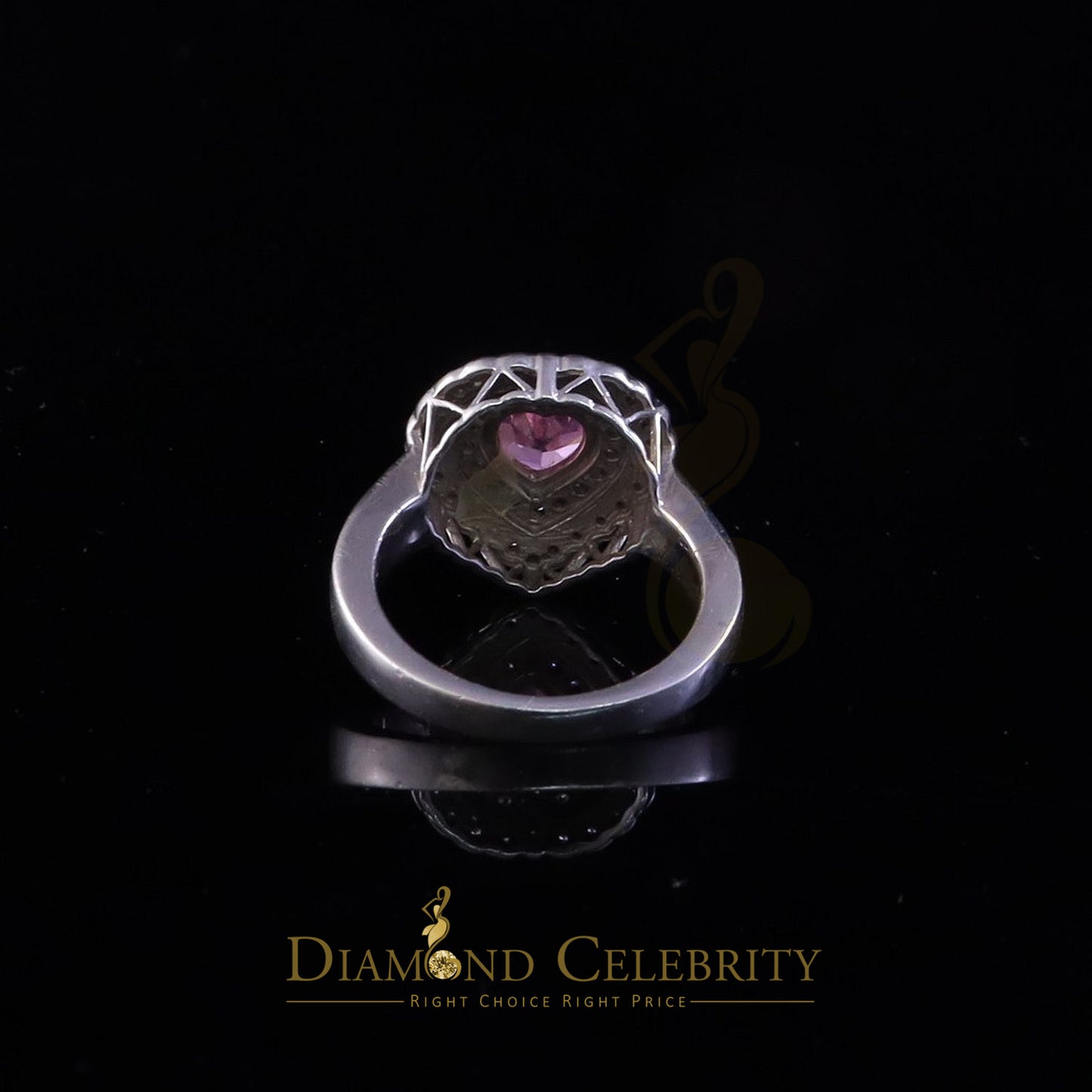 DiamondCelebritees 925 White Sterling Silver 3.90ct Cubic Zirconia Promise Heart Ring Size 7.5