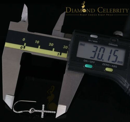 DiamondCelebritees  White 0.40ct Sterling 925 Silver Hip Hop Cross Dangling Women's & Men's Earring