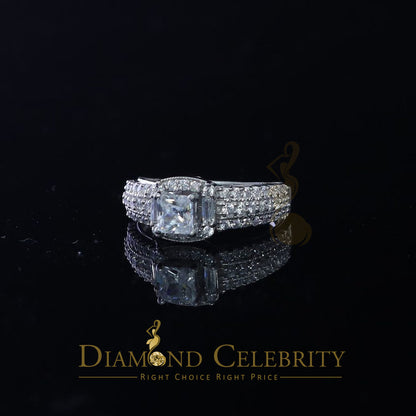 DiamondCelebritees 925 Sterling White Silver 2.50ct Cubic Zirconia Square Wedding Women's Ring SZ 7