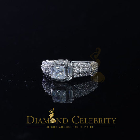DiamondCelebritees 925 Sterling White Silver 2.50ct Cubic Zirconia Square Wedding Women's Ring SZ 7