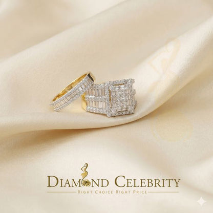DiamondCelebritees 925 Sterling Yellow Silver Square 5.0ct Cubic Zirconia Bridal Womens Ring Size 7
