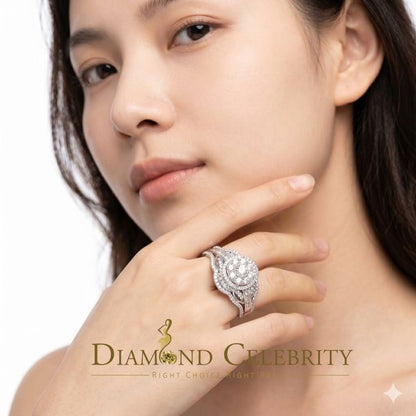 DiamondCelebritees 19.00ct Cubic Zirconia White Sterling Silver Men's/ Women Wedding Rings Size 9