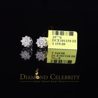 DiamondCelebritees 0.05ct Diamond 925 Sterling Silver White For Men's & Women's Floral Earrings