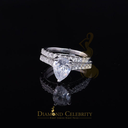 DiamondCelebritees 4.43ct White Cubic Zirconia 925 Sterling Silver Bridal Fashion Womens Ring SZ 7