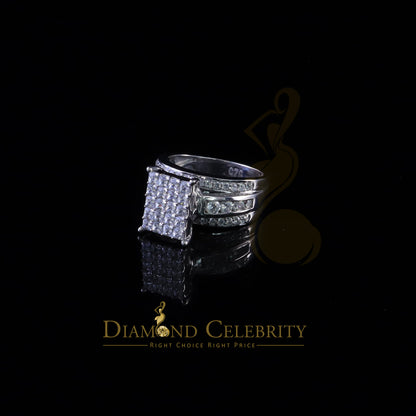 DiamondCelebritees 925 Silver White 3.80ct Cubic Zirconia Cinderella Engagement Women's Ring SZ 8