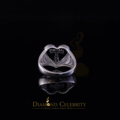 DiamondCelebritees 925 White Silver 0.12ct Cubic Zirconia Heart Engagement Womens Ring Size 7