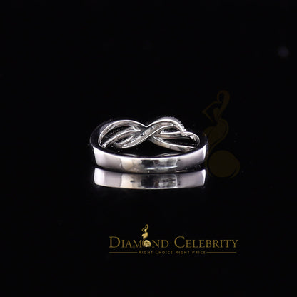 DiamondCelebritees 925 Silver White Cubic Zirconia 0.10ct Band Round Engangement Womens Ring Size 6
