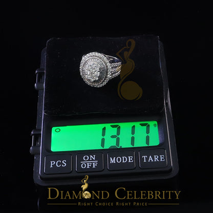 DiamondCelebritees White 925 Silver Rhodium Plated 6.48ct Cubic Zirconia Cocktail Womens Ring SZ 9