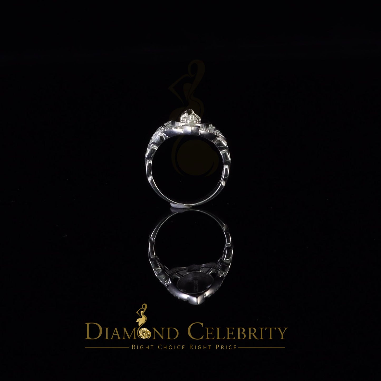 DiamondCelebritees White 925 Silver Saint Jude Thaddeus CZ Women's Medallion Religious Ring SZ 6