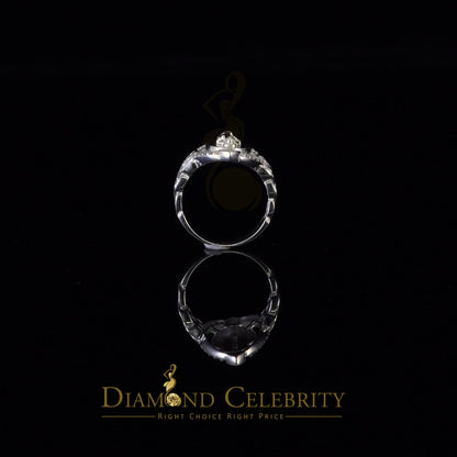 DiamondCelebritees White 925 Silver Saint Jude Thaddeus CZ Women's Medallion Religious Ring SZ 6