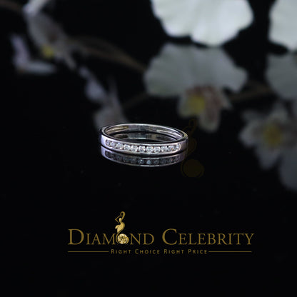 DiamondCelebritees 0.50ct Cubic Zirconia Sterling White Silver Round Engagement Women's Ring Size 7