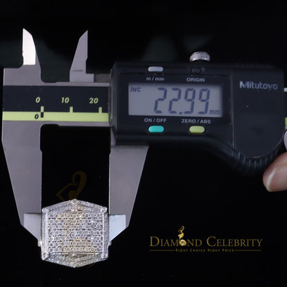 Big Mirage Set 0.66ct Real Diamond 925 White Silver Square Men's Ring Size 10