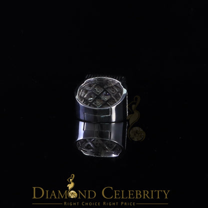 DiamondCelebritees Men's 6.25ct Cubic Zirconia White Silver Round Adjustable Ring From SZ 11 to 13