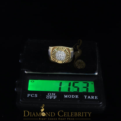 DiamondCelebritees Men's Yellow 925 Sterling Silver 1.80ct Round Cubic Zirconia Ring Size 8