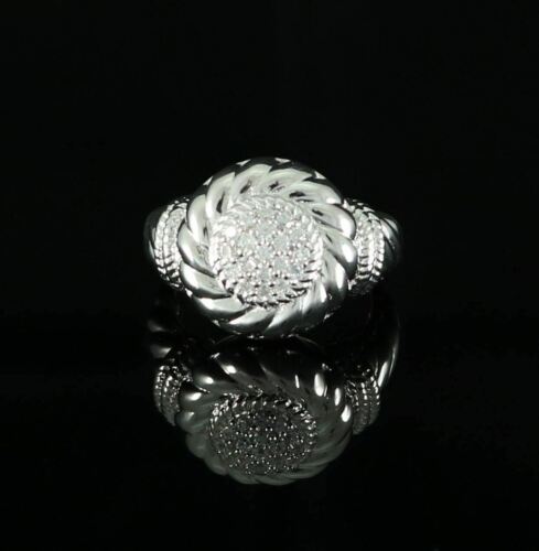 DiamondCelebritees 0.58ct Sterling White Silver Round Shape 925 Cubic Zirconia Womens Ring size 7