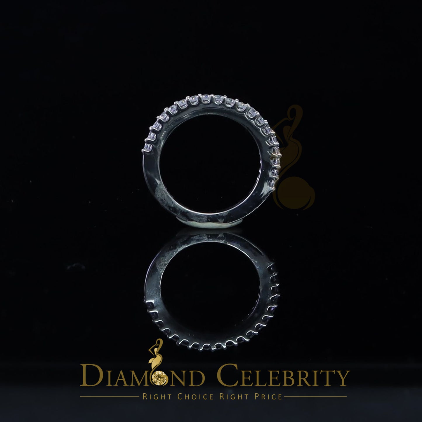 DiamondCelebritees 1.40ct Cubic Zirconia Sterling White Silver Round Engagement Women's Ring Size 7