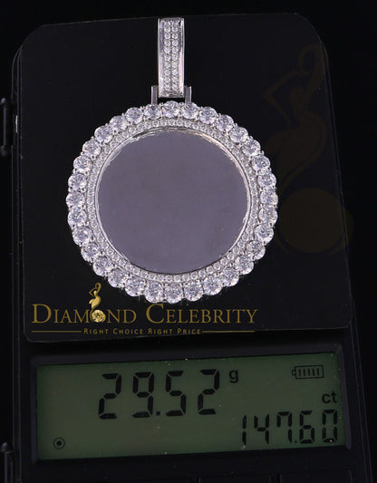 DiamondCelebritees White Charm 925 Sterling Silver Round Shape Pendant with15.09ct Cubic Zirconia