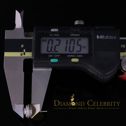 DiamondCelebritees  3.45ct Cubic Zirconia 925 White Silver Women's & Men's Hip Hop Round Earrings