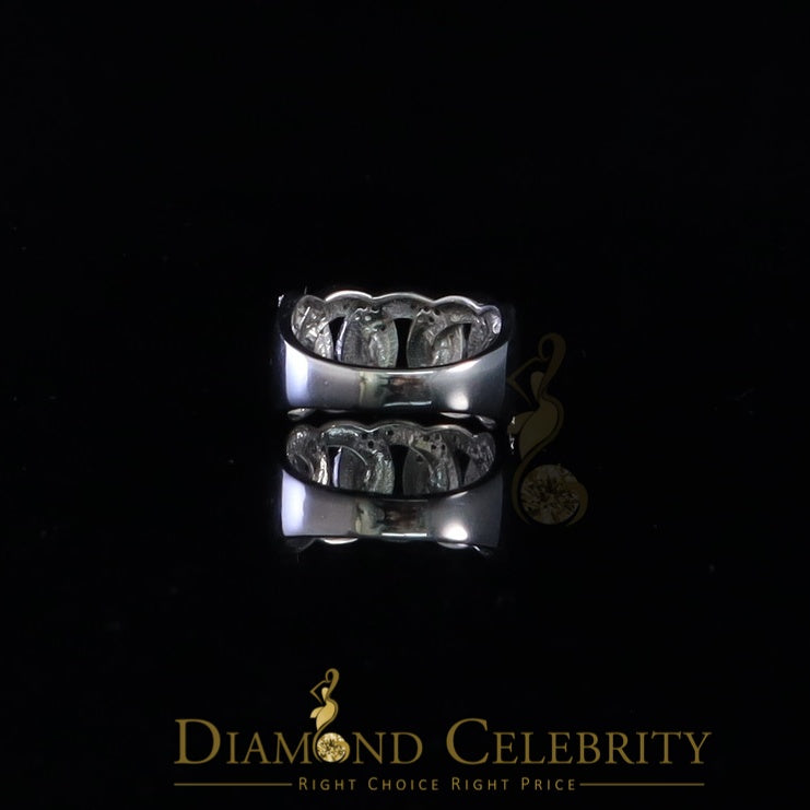 DiamondCelebritees 0.85ct Cubic Zirconia Stone White 925 Sterling Silver Cuban Men's Ring Size 10