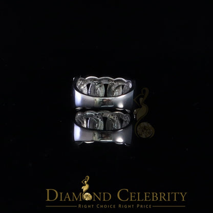 DiamondCelebritees 0.85ct Cubic Zirconia Stone White 925 Sterling Silver Cuban Men's Ring Size 10