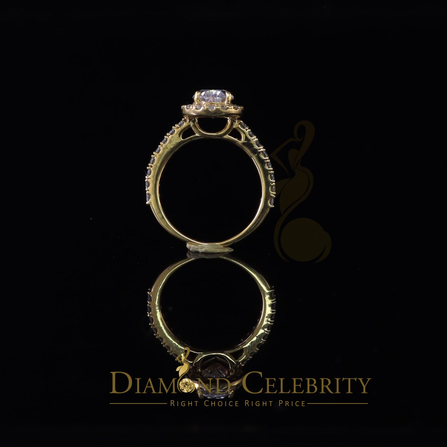 King Of Blings  10K Yellow Gold 2.50CT 'VVS' 'FL' D clr Pear Cut Moissonite Womens Ring Size 7