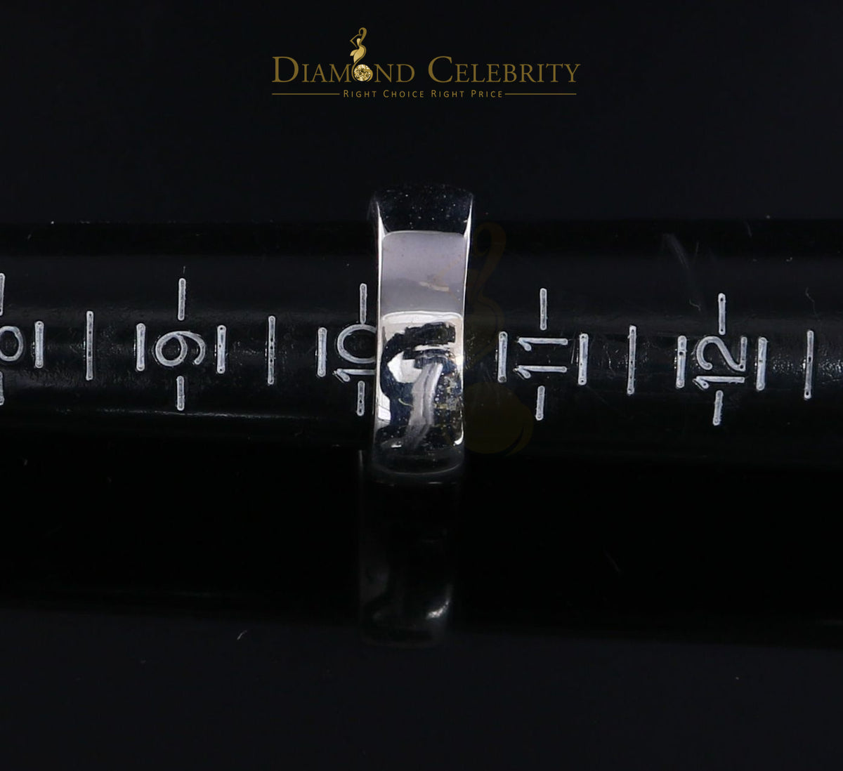 DiamondCelebritees 0.20CT Real Diamond Men's Silver White Micro-Pave Ring Size 11 in Band Style