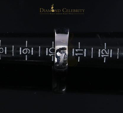 DiamondCelebritees 0.20CT Real Diamond Men's Silver White Micro-Pave Ring Size 11 in Band Style