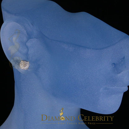 DiamondCelebritees 0.05ct Real Diamond 925 Sterling Silver Yellow For Men's & Women's Round Earring