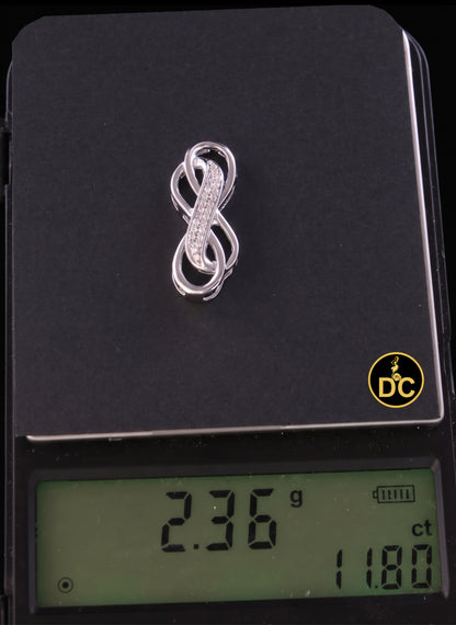 DiamondCelebritees 925 Sterling Silver White Double Infinite 0.25ct Cubic Zirconia 1INCH Pendant