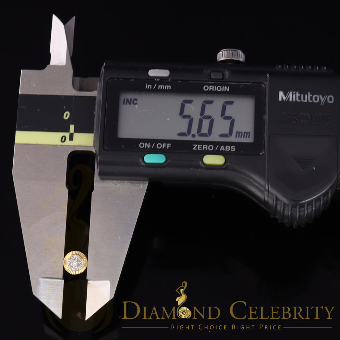 DiamondCelebritees 10K Real Yellow Gold with Real 0.05ct Diamonds Round Women's & Men's Earrings
