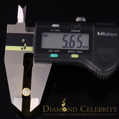 DiamondCelebritees 10K Real Yellow Gold with Real 0.05ct Diamonds Round Women's & Men's Earrings