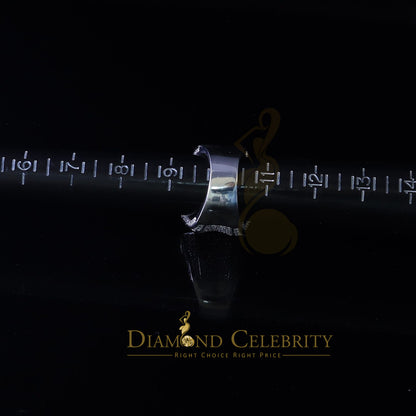 DiamondCelebritees 925 Silver White 14.00ct Cubic Zirconia Wide Band Men's Engagement Ring Size 10