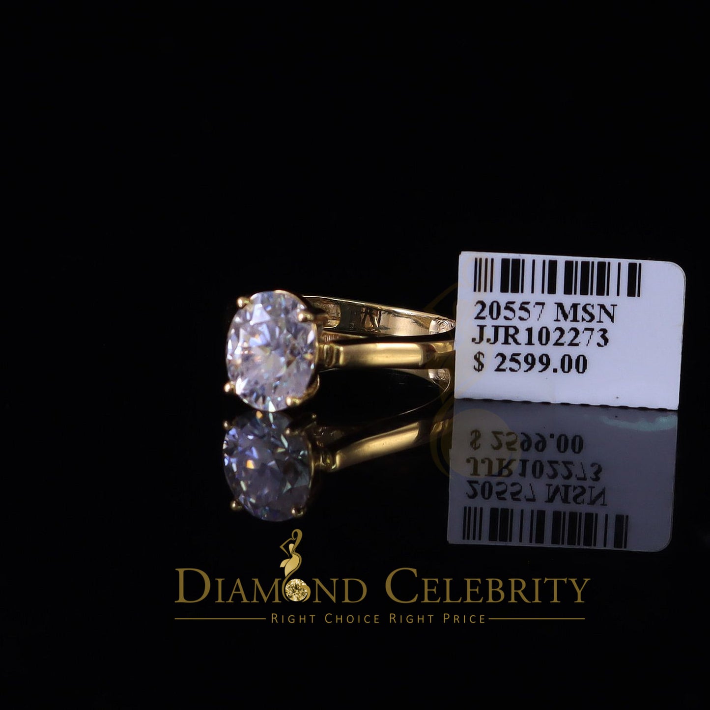 King Of Blings  10K Yellow Gold 2.00CT VVS' 'FL' D clr Oval Cut Solitaire Moissonite Ring S/7