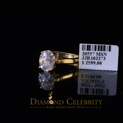 King Of Blings  10K Yellow Gold 2.00CT VVS' 'FL' D clr Oval Cut Solitaire Moissonite Ring S/7