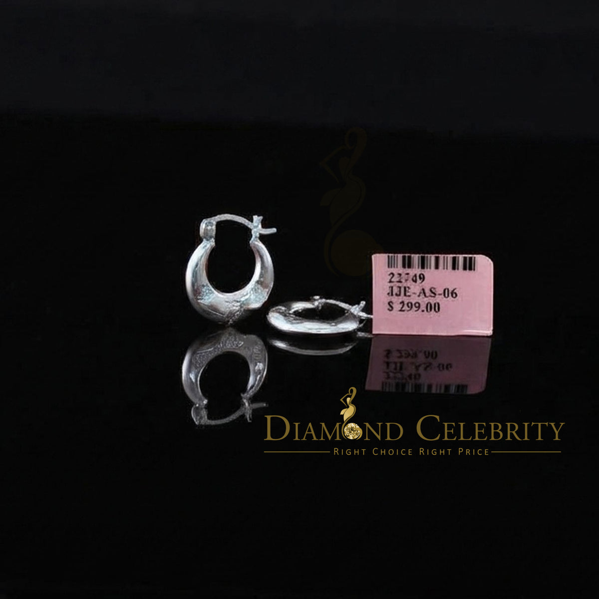 925 Sterling Silver 3/Texture Heart Accent Along curved Hallow 15mm Hoop Earring