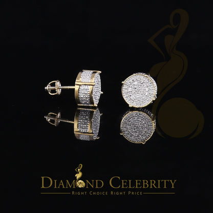 DiamondCelebritees 925 Sterling Silver Yellow Hip Hop 0.40ct Diamond Men's/ Women's Stud Earrings