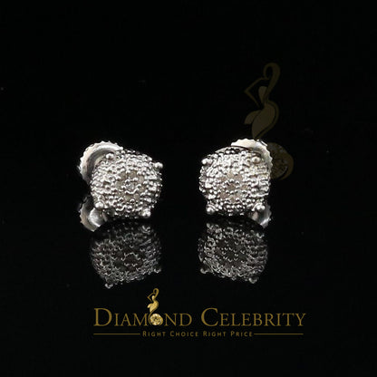 DiamondCelebritees 0.05ct Real Diamond 925 Sterling Silver White For Men's & Women's Round Earring