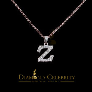 Attractive Sterling SilverAll Alphabet Letter White Pendant with Cubic Zirconia