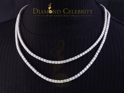 DiamondCelebritees Tennis Men's Necklace 925 Silver White 55ct Moissanite size 22inch & Width 4mm
