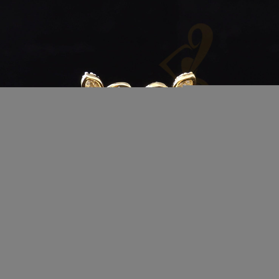 DiamondCelebritees  925 Yellow Silver Women's Fleur de Lis Screw Back 0.36ct Cubic Zirconia Earrings