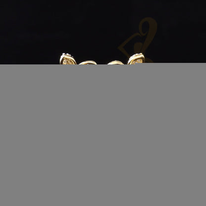 DiamondCelebritees  925 Yellow Silver Women's Fleur de Lis Screw Back 0.36ct Cubic Zirconia Earrings
