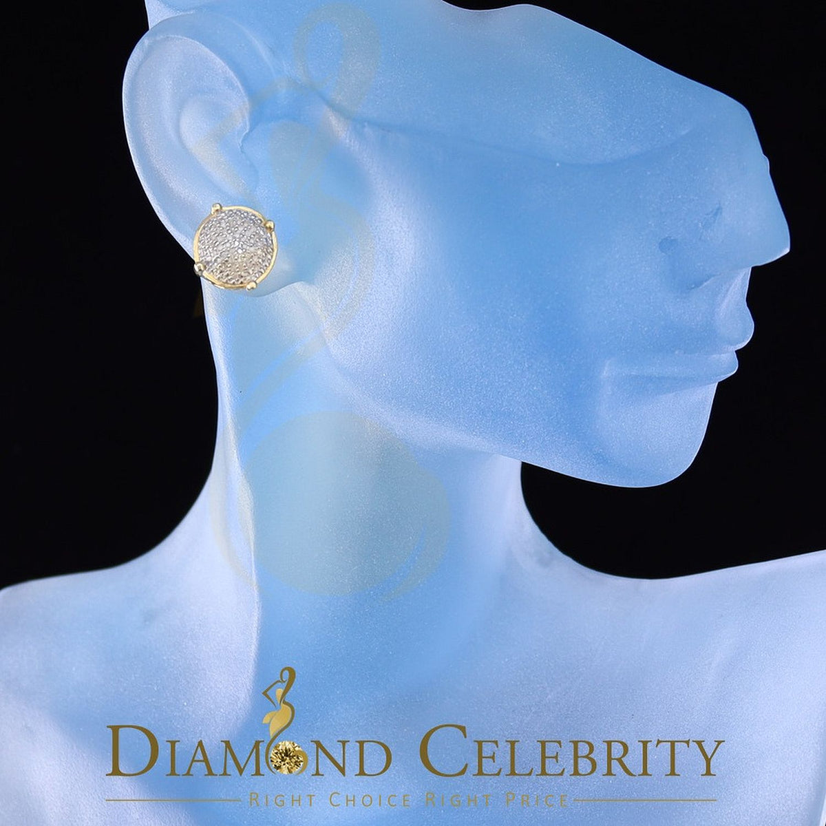 DiamondCelebritees 0.25ct Diamond 925 Sterling Silver Yellow For Men's/Women's Stud Round Earrings