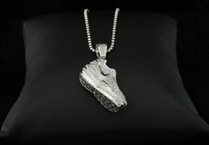 DiamondCelebritees Real 0.33ct Diamond 925 Sterling Silver SHOES Charm Necklace Pendant in White