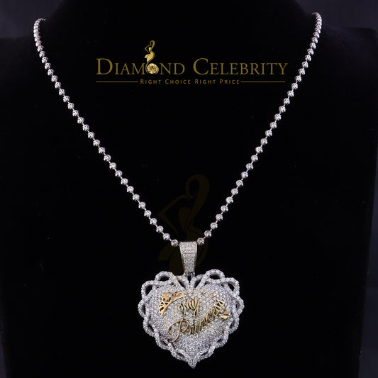 Diamondcelebritees  Celebrities 925 Silver White "MY PRINCESS" Heart Pendant 6.00ct Real Moissanite