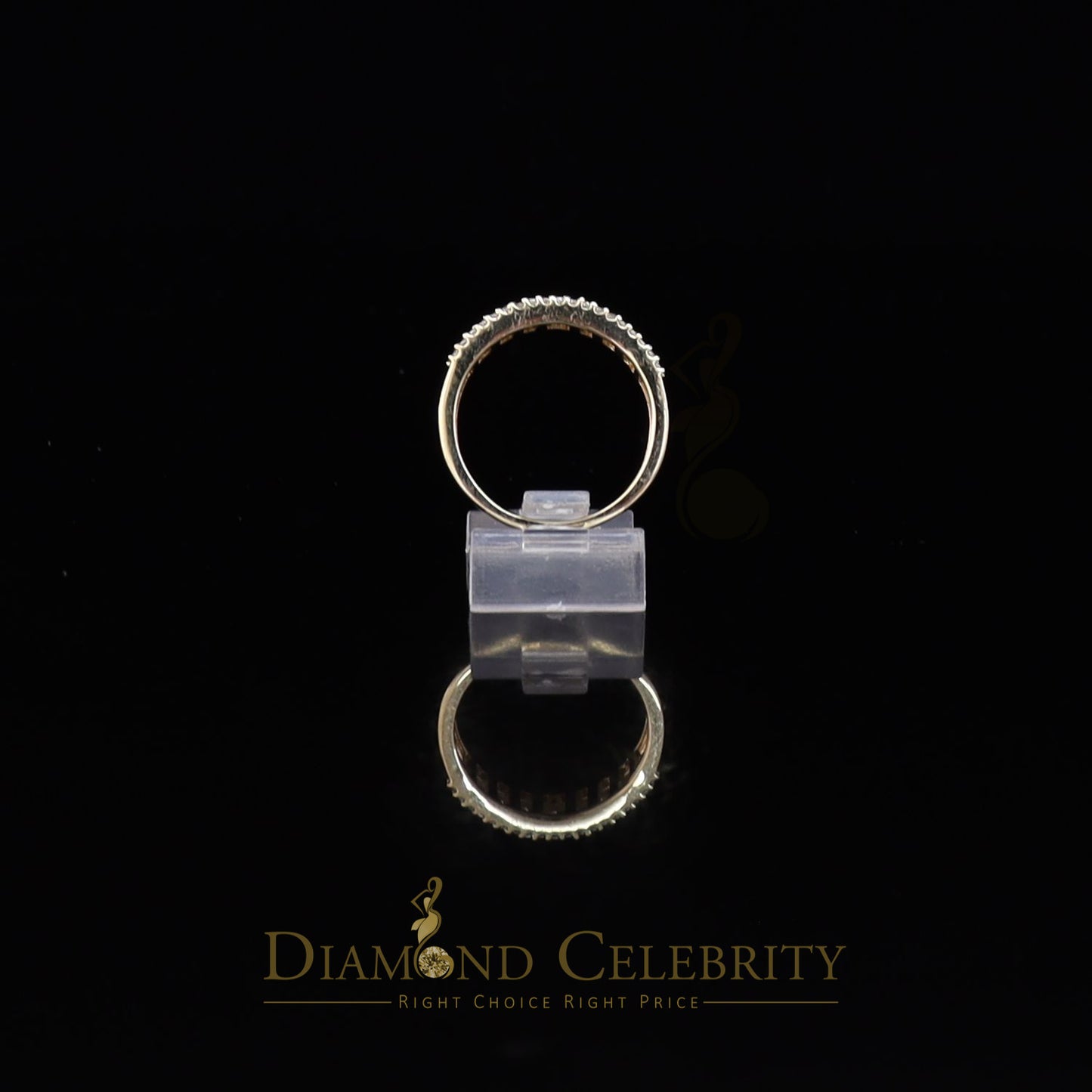 DiamondCelebritees 4.00ct 925 Sterling Yellow Silver Cubic Zirconia Womens Engagement Ring Size 8