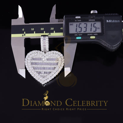 DiamondCelebritees Sterling Silver Beautiful 15.74ct Cubic Zirconia Pendant White Heart Shape